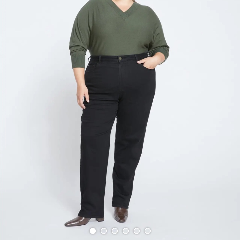 Universal Standard NWT Donna High Rise Curve Stonewash Black Straight Jeans 10